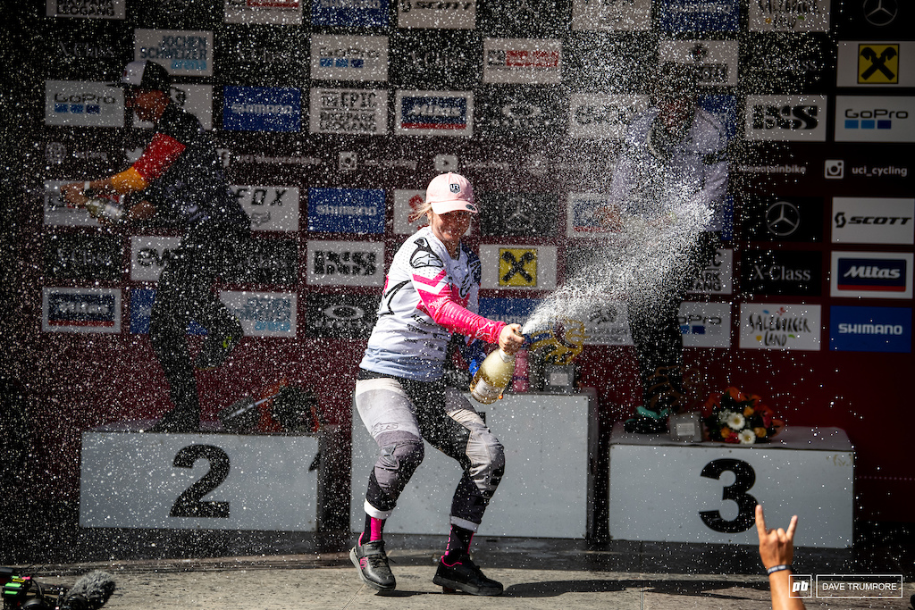 Tracey's champagne was the only thing raining in Leogang today.