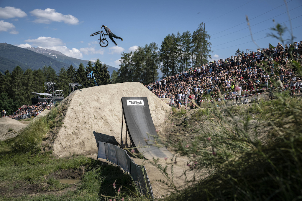 Nicholi Rogatkin performs during the Crankworx Slopestyle Innsbruck, Austria on June 16th, 2018 // Stefan Voitl/Red Bull Content Pool // AP-1VZB4F4GN2111 // Usage for editorial use only // Please go to www.redbullcontentpool.com for further information. //