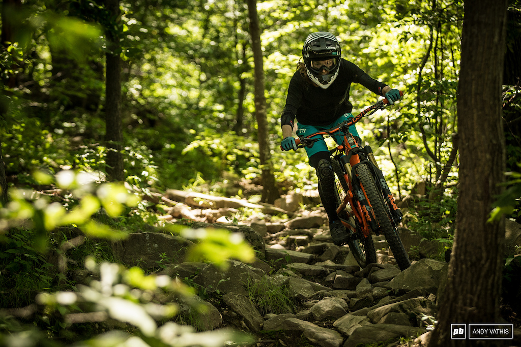 Laura Slavin on The Jack, a mellow rocky trail.