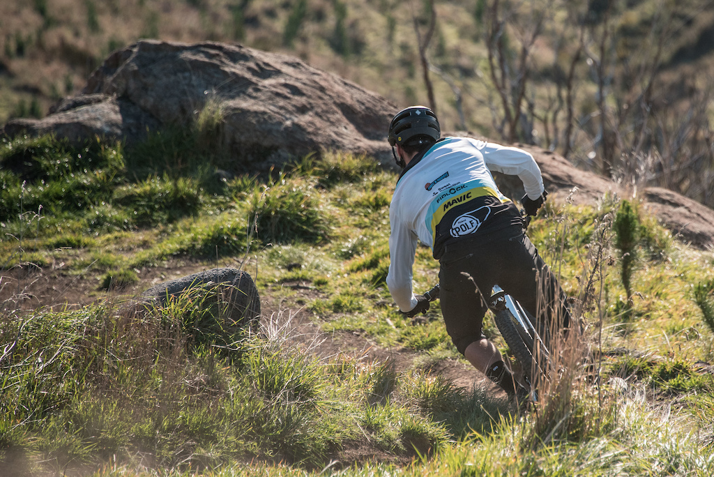 EWS Rider Joe Nation Lapping the Christchurch Adventure Park whilst recovering from injury