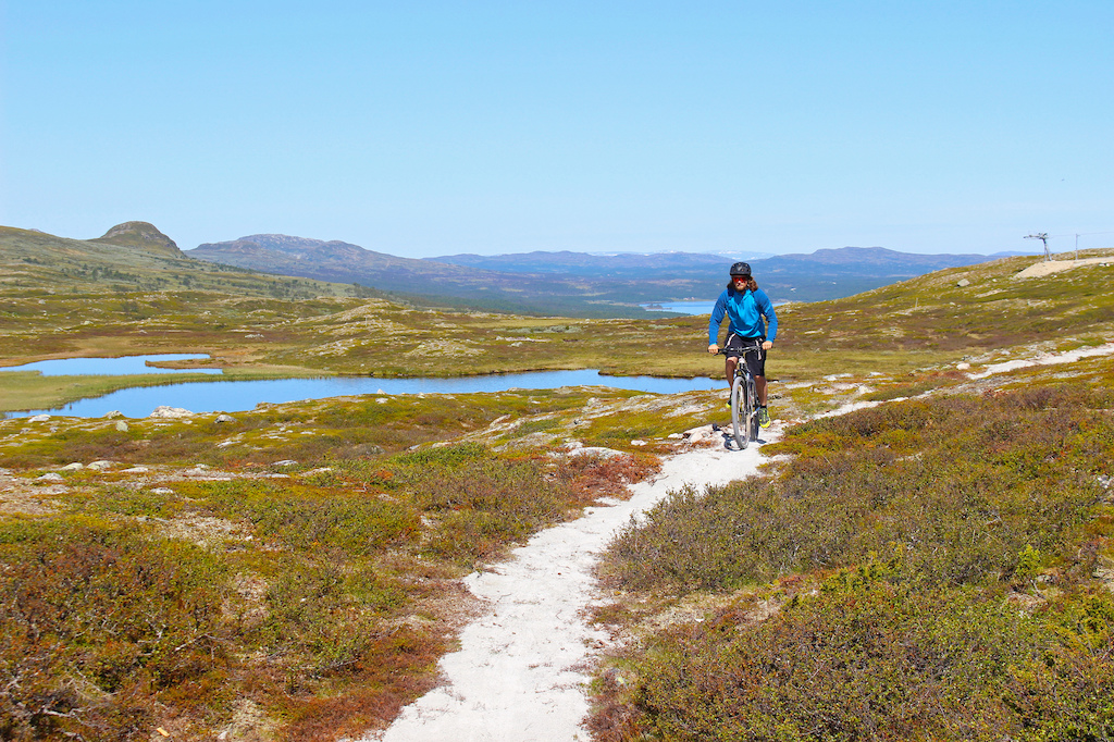 Cyklist på grön led, Fjällfeeling