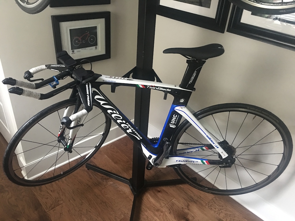 2015 Wilier Twin Blade tri bike with electronic shifters and power meter