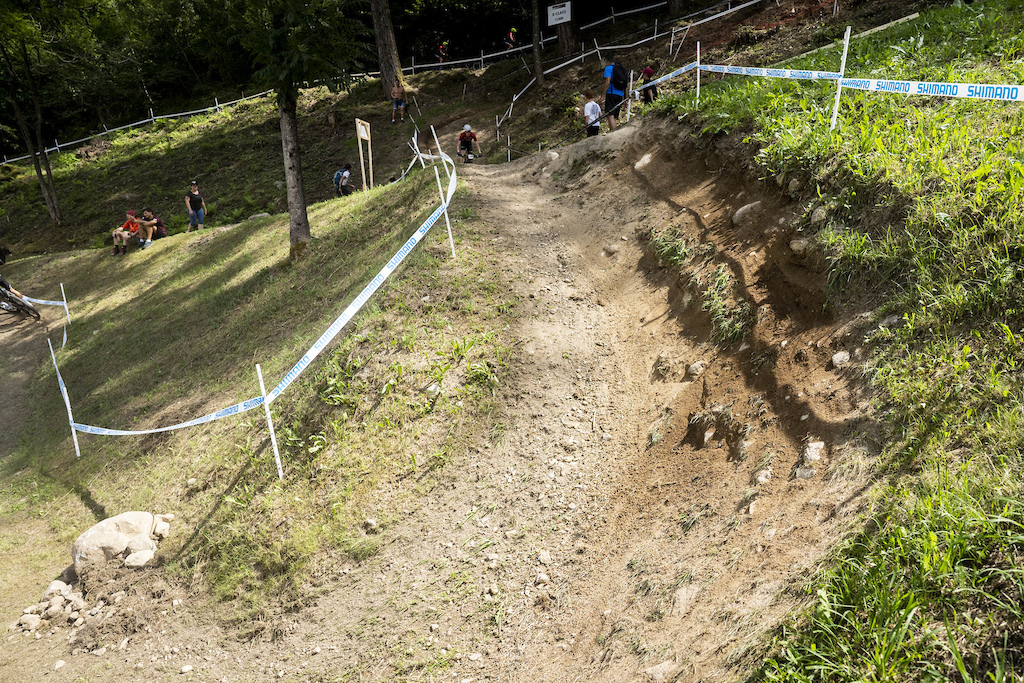 There is plenty of bike park flow, berms, and drops out in the open.