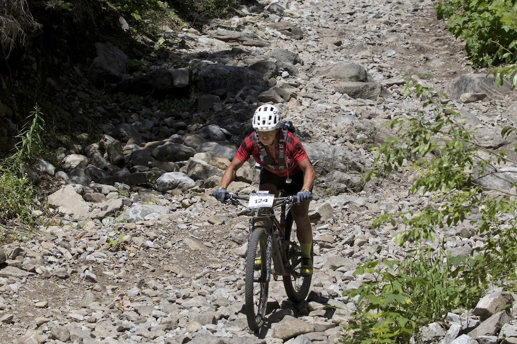 Jen King rode the rowdy downhill into Elkford