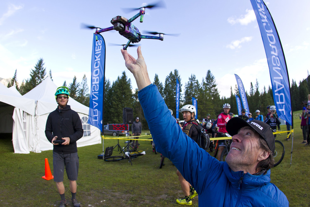 Drone Pilot Ben Saheb, left, and Drew Bragg fly the photo drone.