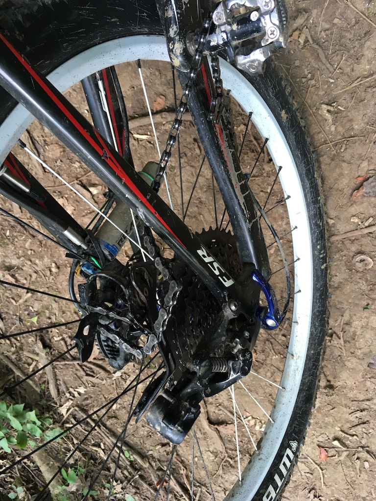 A relatively small stick absolutely destroyed my brand new XT deraileur.