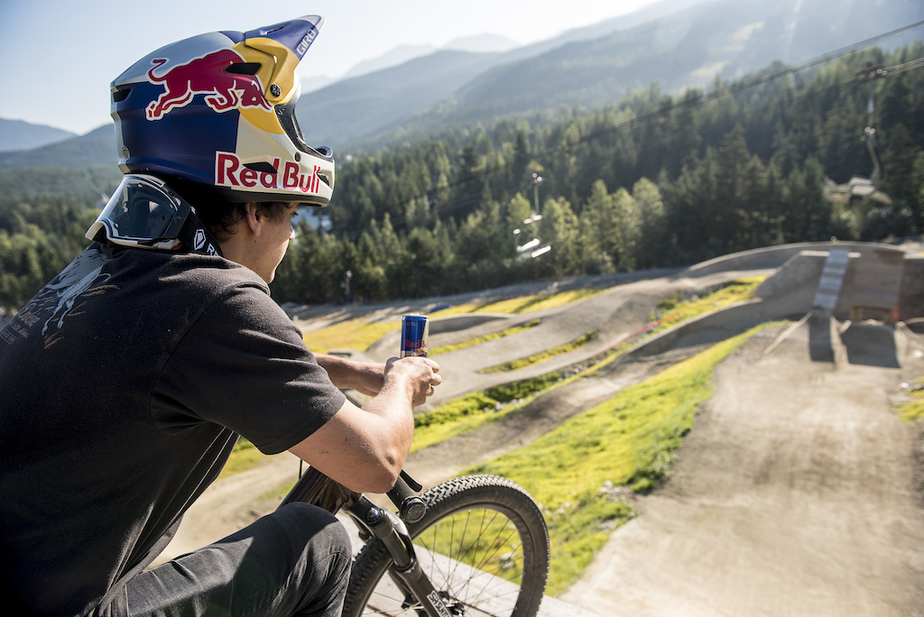 Carson Storch poses for a portrait during the preview of the Redbull Joyride course in Whistler, Canada on Aug 7, 2019
