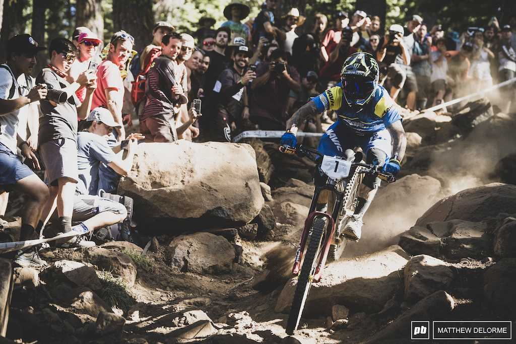 Sam Hill was on a mission on stage two, taking seven seconds back from Richie Rude.