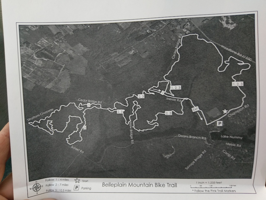 Map showing the 3 possible loops.