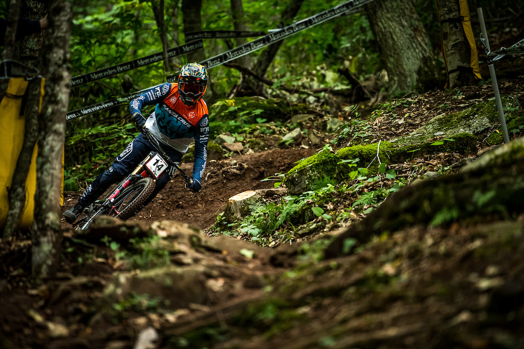 Luca Shaw getting up to speed deep in the forest.
