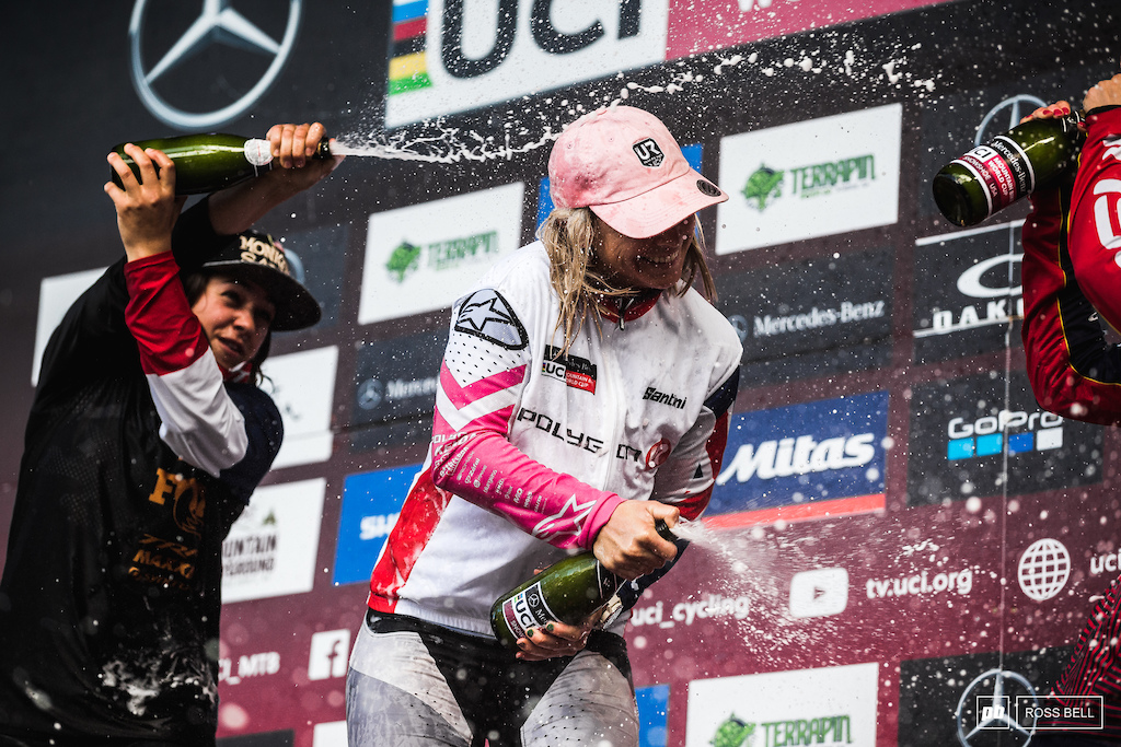 Tracey Hannah did what she needed to do today and secured the World Cup overall. That champagne has never tasted sweeter.