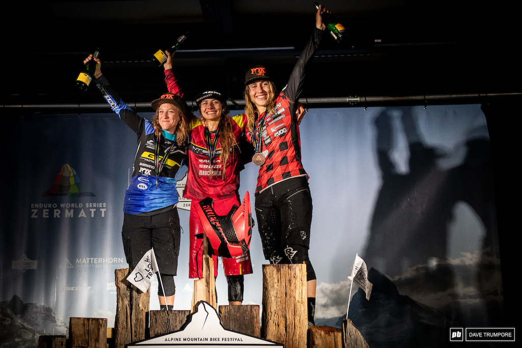 The top three women in the Series standings. Isabeau Courdurier Noga Korem and Andreane Lanthier-Nadeau