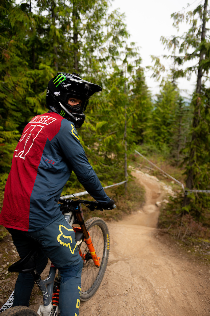snapped on a training session for the Canadian Open DH during Crankworx Whistler 2019