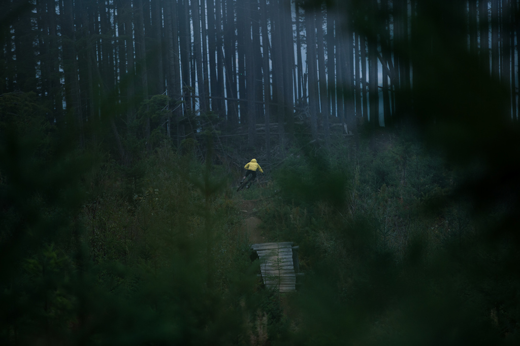 Mark Matthews riding on Vancouver Island for his video, "Rainy Daze" with PNW Components. Photo by Brett Kroeker