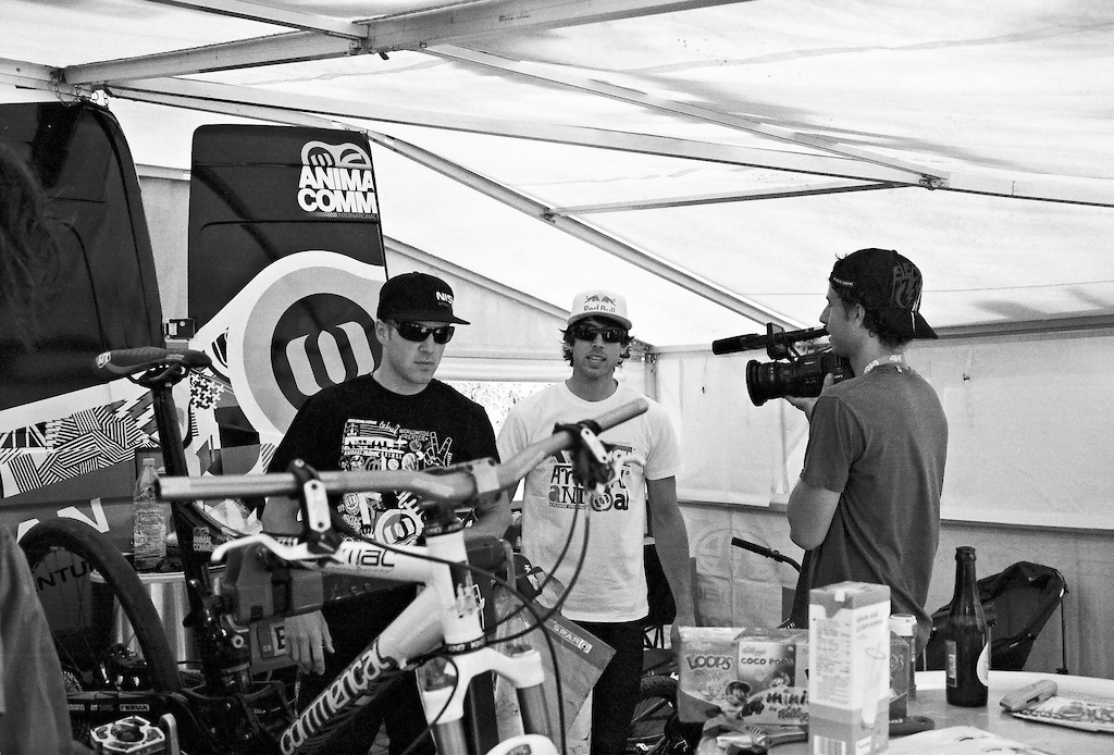 In the Animal Commencal team tent
