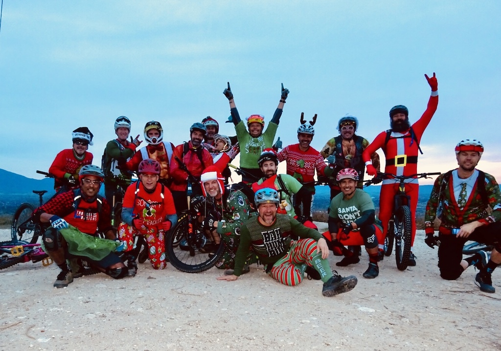 There's nothing like Mountain Biking to bring together a bunch of idiots to do a totally obscure event for almost no reason at all. Starting at 6:30 in the morning, our yearly Christmas ride draws a good crowd and is legendary in our town.   A get out of jail free card is given to the best costume, (and is certainly worth having), therefore people go all out.  Enjoy!