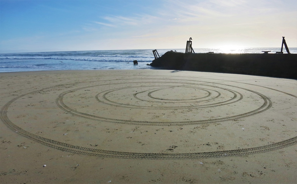 circular motion on the sand. Marina, CA