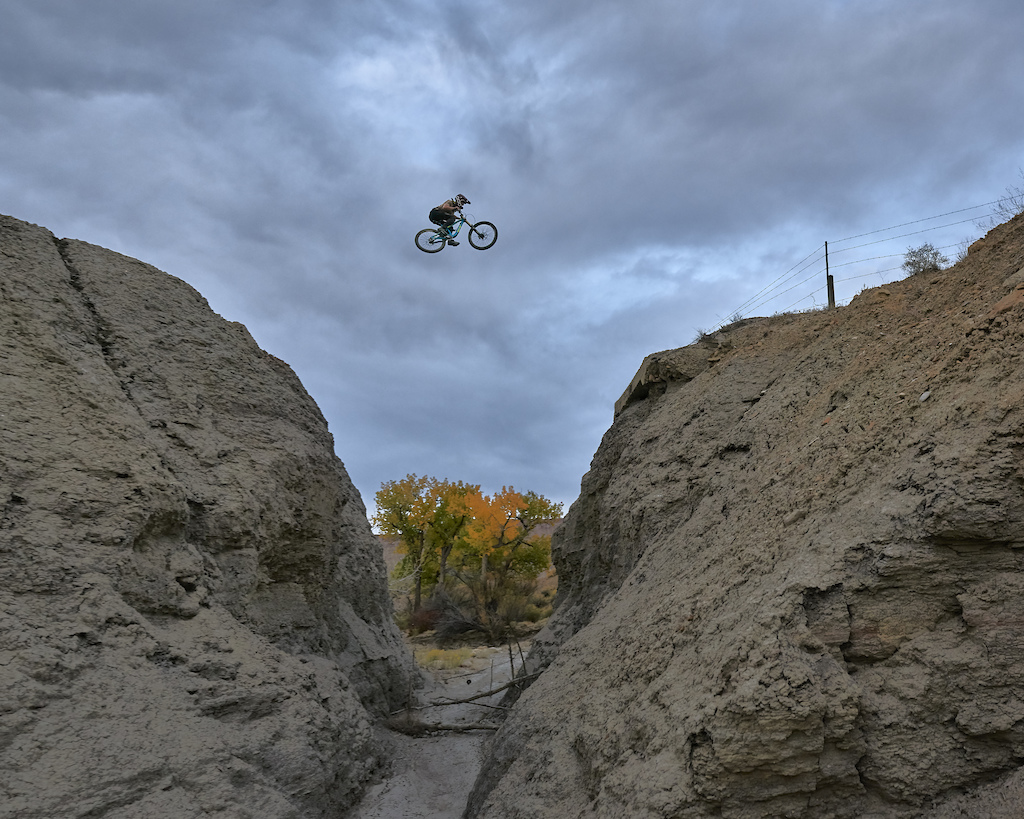 Danny Fendler sends the infamous canyon gap in Green River, UT.