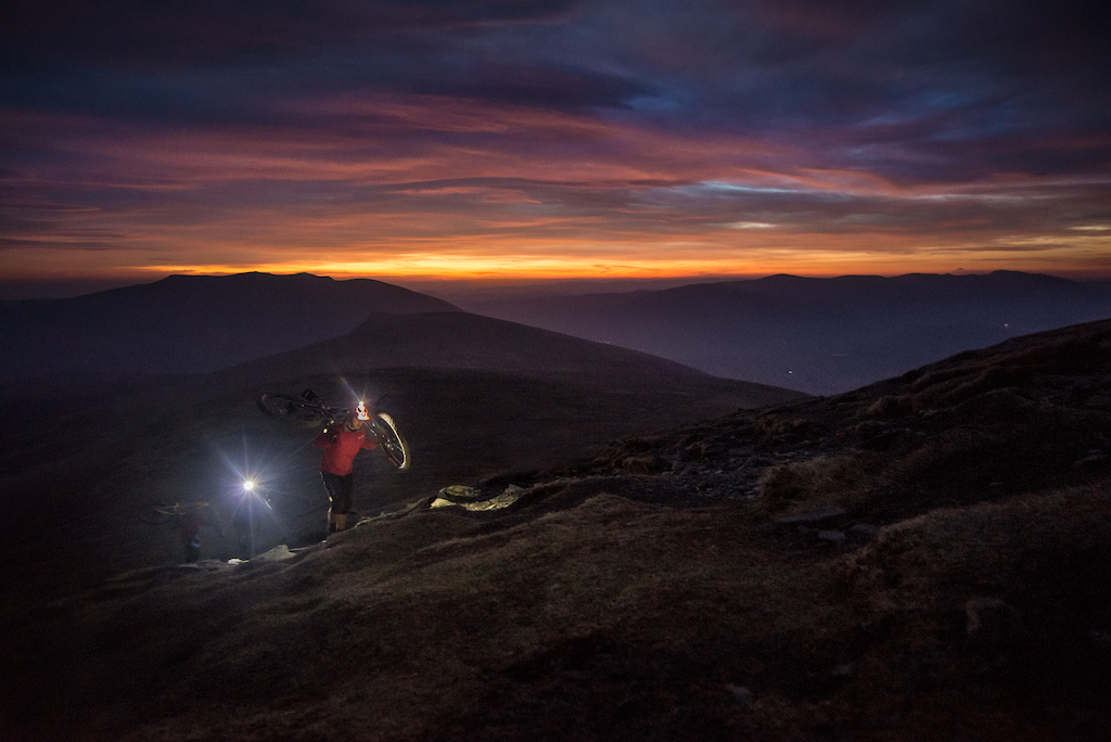 Racing sunrise during a dawn raid to the summit of Skiddaw in the English Lake District.
