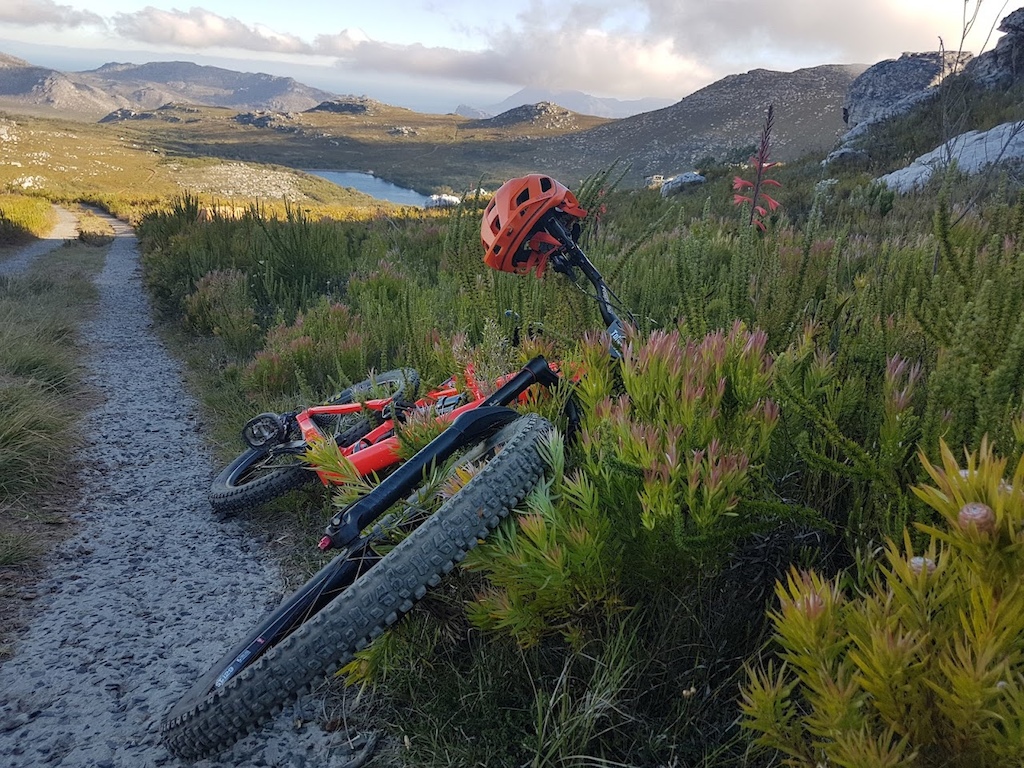 The double track with the Silvermine dam in the distance