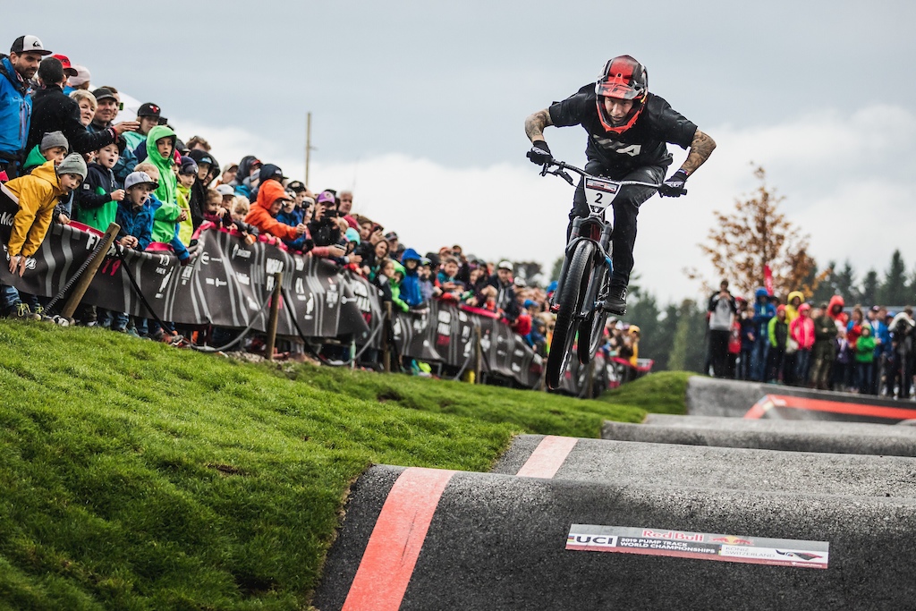 Tommy Zula performs during Red Bull Pump Track World Championship World Final in Bern, Switzerland on October 19, 2019. // Dan Griffiths / Red Bull Content Pool  // AP-21X3HH2CN1W11 // Usage for editorial use only //