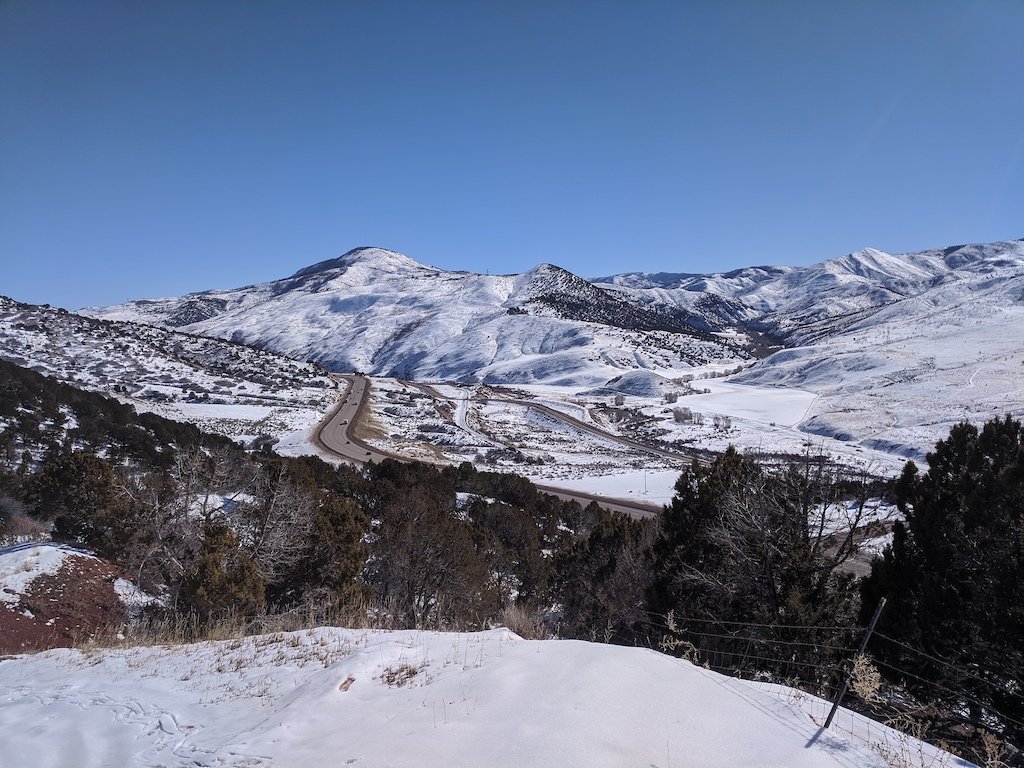 Looking up Spanish Fork Canyon, overlooking highway 6