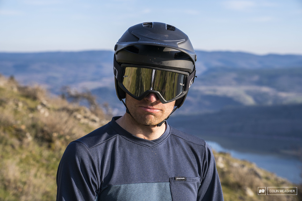 Pierce Martin testing goggles on the Syncline Trail network.