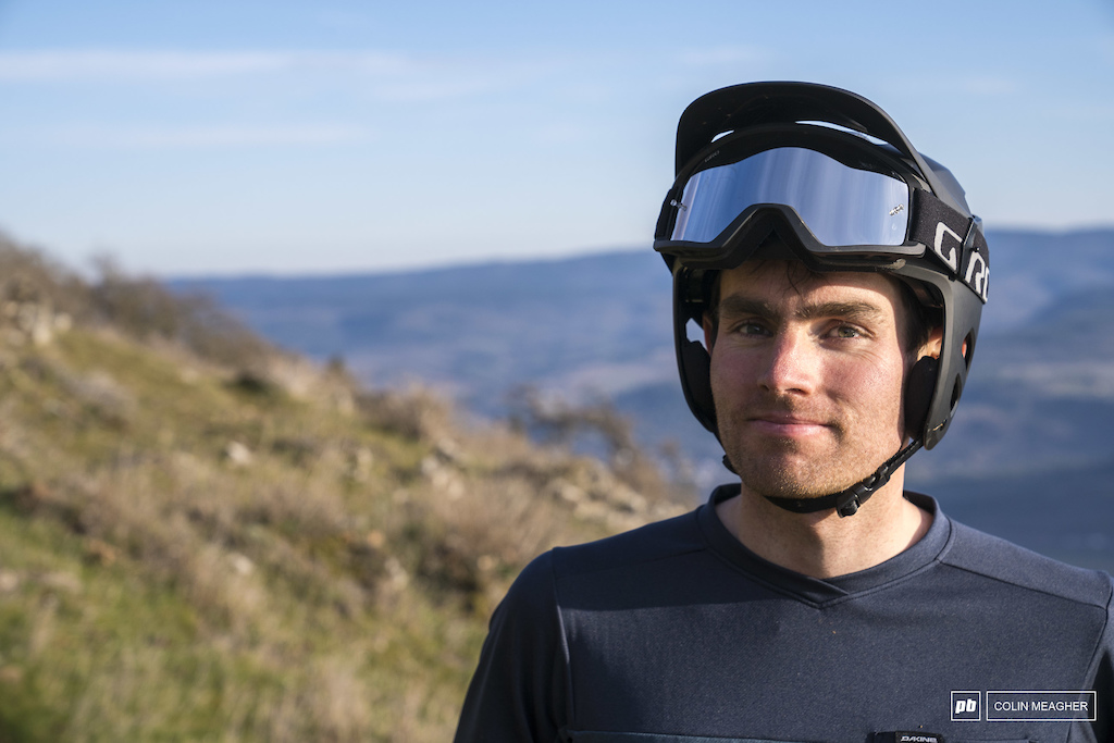 Pierce Martin testing goggles on the Syncline Trail network.