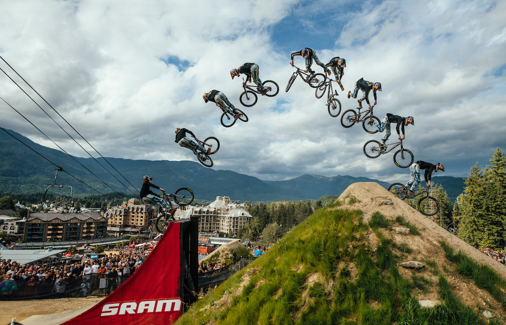 Emil Johansson performs Red Bull Joyride in Whistler, British Columbia, Canada on 18 August, 2019. // Paris Gore / Red Bull Content Pool