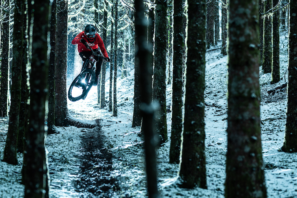 Olivier Cuvet riding his own spot under the snow