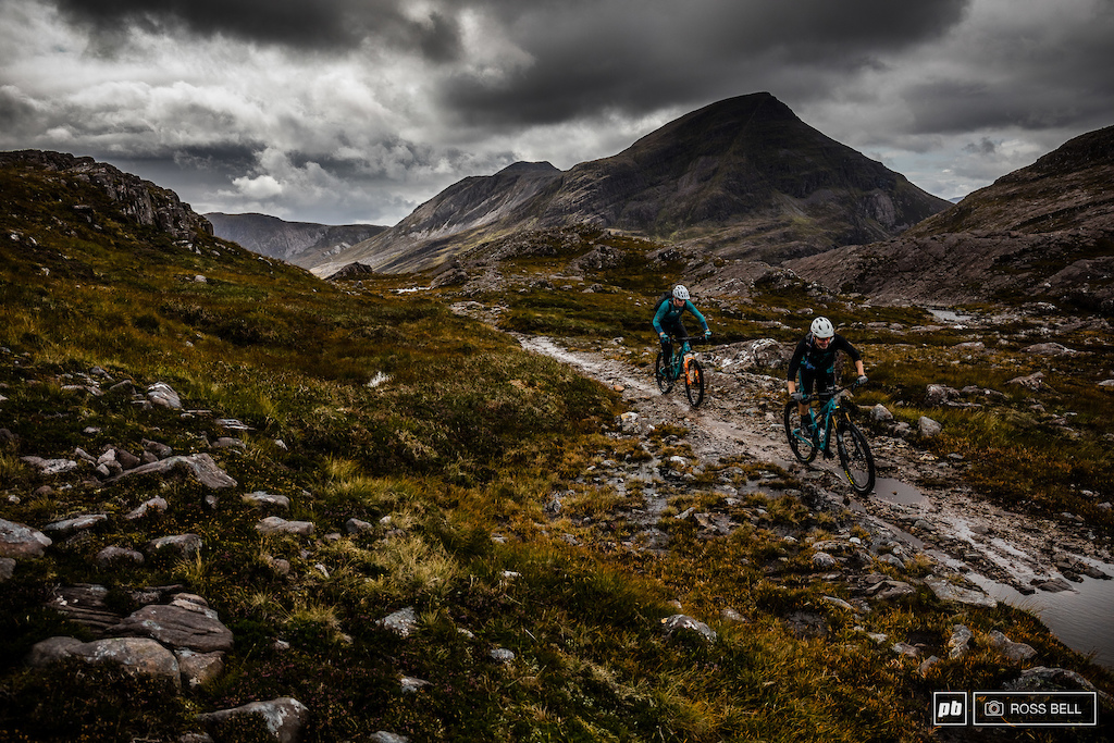 Chris Conroy and Euan Wilson enjoying some typically Scottish conditions in the Torridon hills.