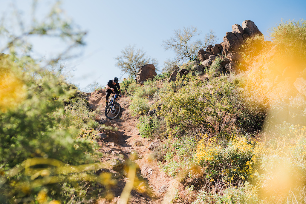 I've been loving these spring rides in Phoenix. Flowers in full bloom, beautiful weather, and rocky trails that are as rocky as ever.

This was from a casual Sunday ride with Jonny on the new Pivot Switchblade.