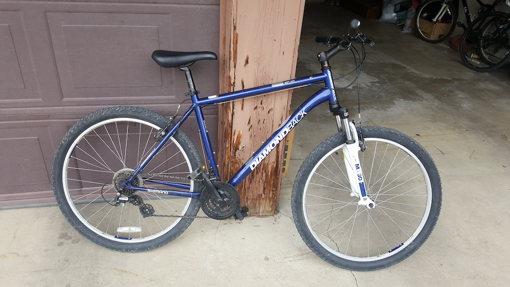 Almost my first mtb... spent 50 bucks on this during college in an attempt to get into the sport. The fork was stuck and did not compress, and the v-brakes nearly took my life many times in the year or so I rode this bike.