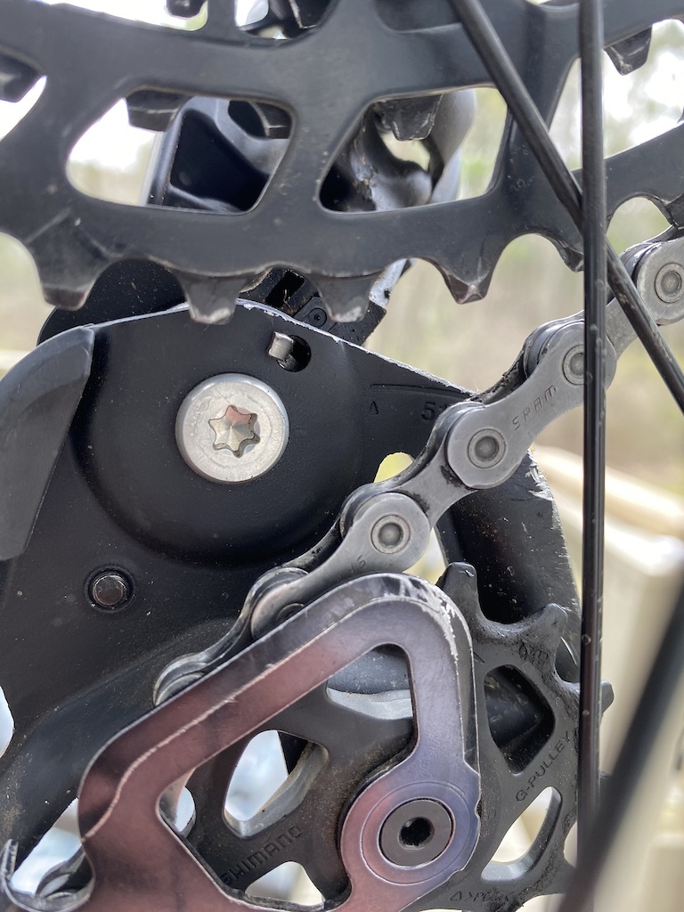 Not even close to the 51tooth line with the B screw all the way out in the largest gear.