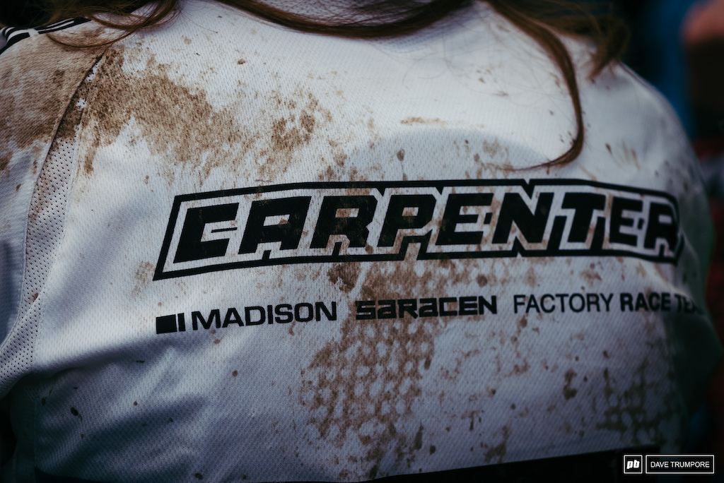 The dirt on the back of the jersey tells the tale of the day for Manon Carpenter - 2015