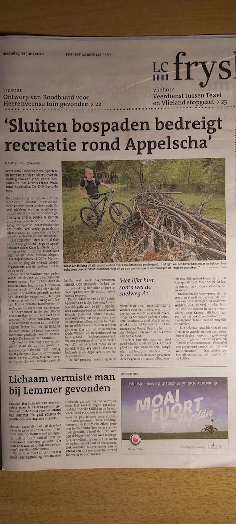 Report about future situation of the Appelscha trails.