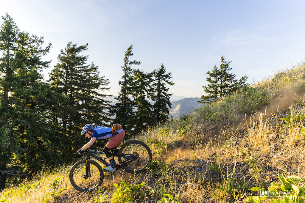 Unparalleled Bekah Rottenburg high above Hood River for a sunset ride.