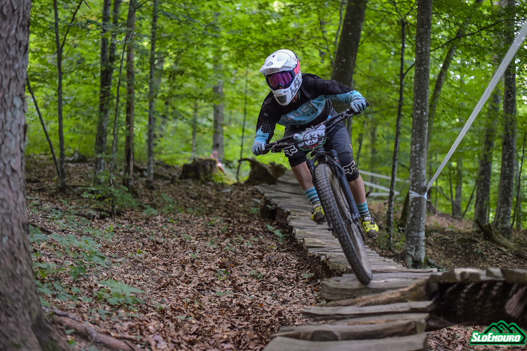 SloEnduro Ko evje Slovenian National Enduro Championships Tina Per e wins women s title. Photo by An e Petkov ek.