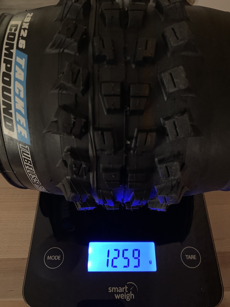 Had such a bad experience with 3  2.6/exo+/3c maxx terra DHF&DHRII's over the past 500 miles that I had to try something wildly different. Blew through two rear tires for no reason. Compound was legitimately as hard as their single-compound cheapo tires - that and they blew up to a 2.5. Sidewalls were good, didn't leak sealant, mounted up easily and those were the only redeeming qualities. Never had a real problem with maxxis tires before those 2.6's.

Adding on half a pound and getting up to a true 2.6.