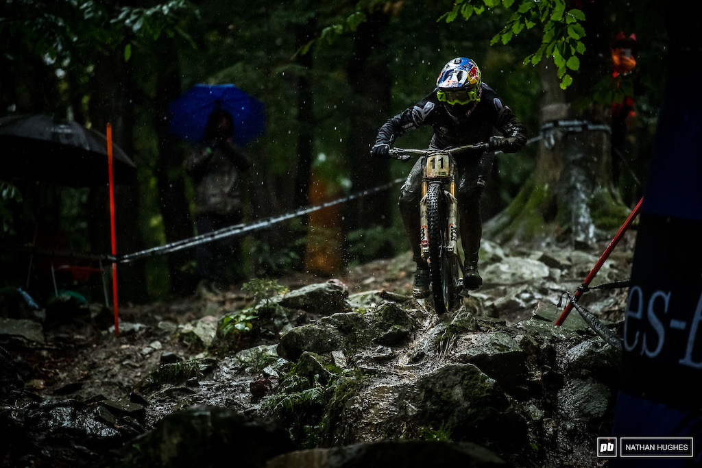 Brook MacDonald had some predicatably loose moments on the hill in the slop and came in a little down the order.