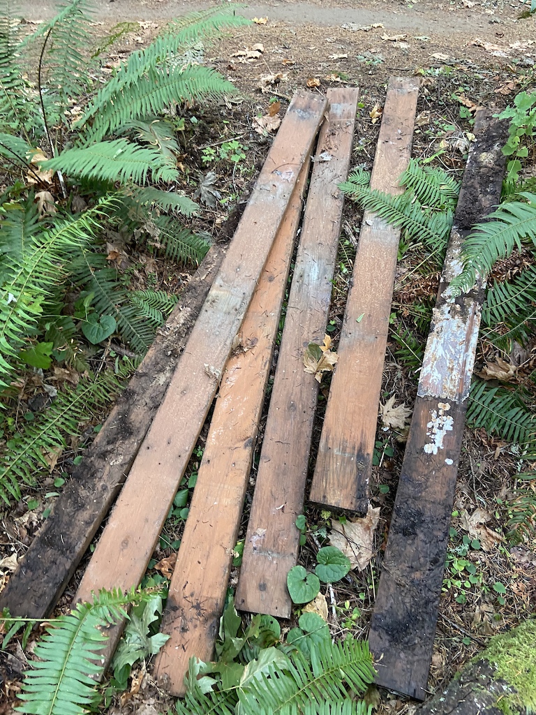 Wood I’m porting to help other trail builders repair a bridge.