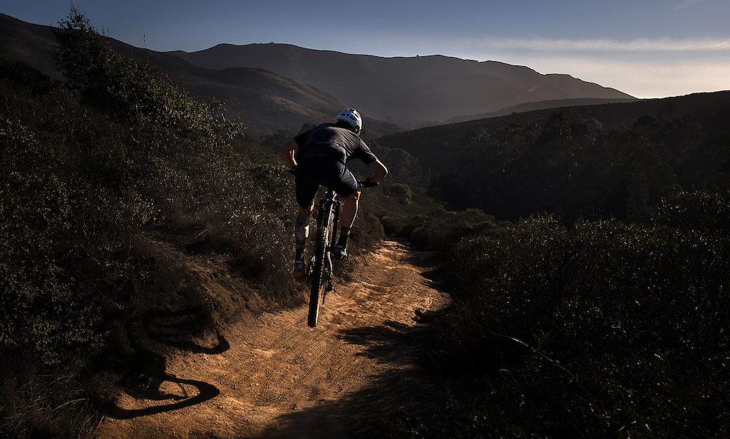 Anthony Pallaci riding the trails of the Marin Headlands in the new Kali gloves.