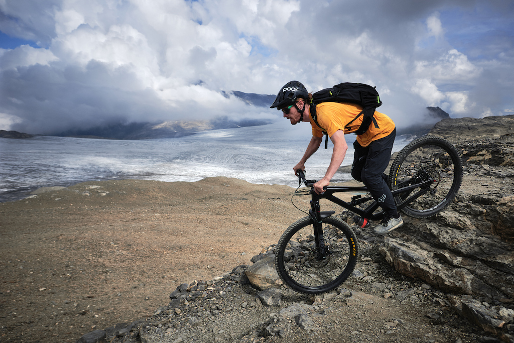 Riding in the Mordor like landscape high up next to the Plaine Morte Glacier.