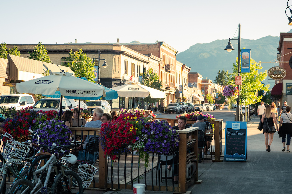 Lots of great outdoor seating on the main drag in Fernie