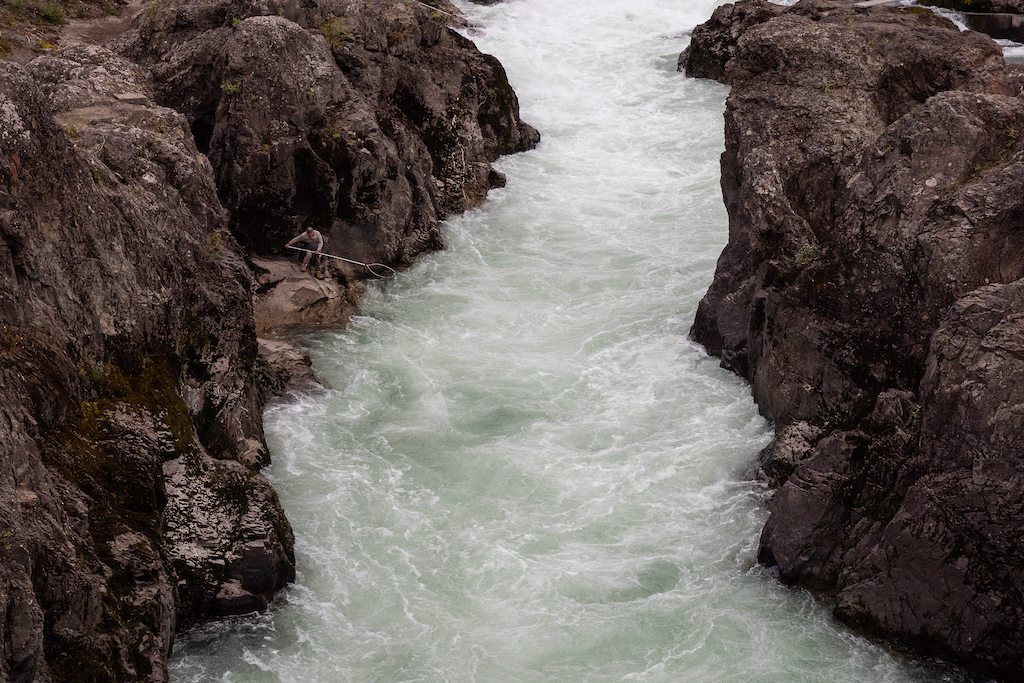Moricetown Canyon on the Babine River has been a traditional salmon fishing area for the Witsuwit'en for generations.