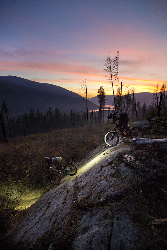 Night ride with Levi Koroscil and Mike 
Brothers at Kokanee Creek Provincial Park on Halloween 2020.