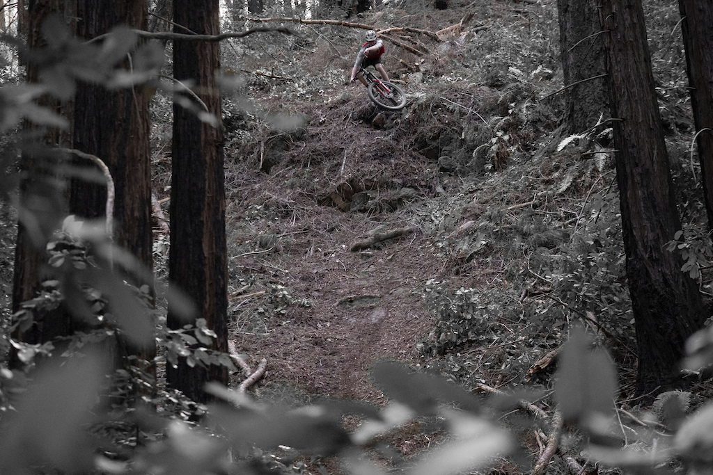 Cole steezing this drop in the forest