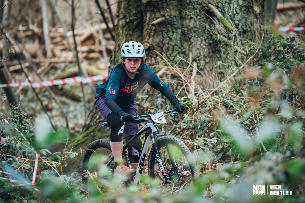 Molly Jones showing you dont have to be on a full suss to race out taking on the Milland stages on her XC hardtail