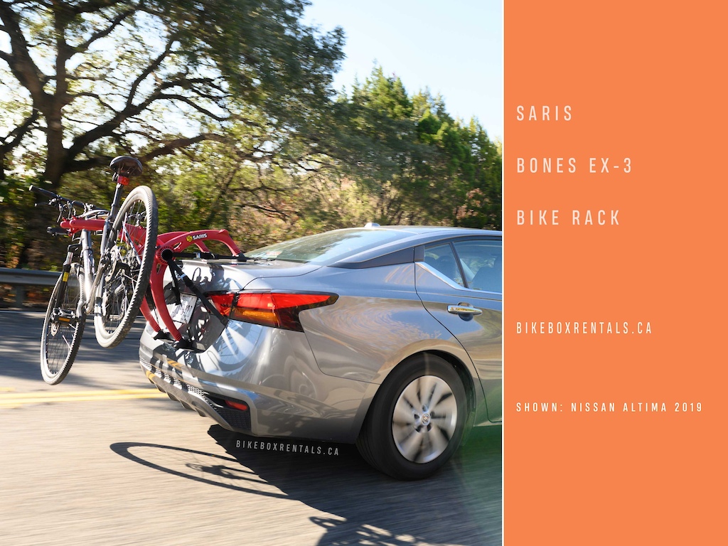 Saris Bones EX-3 Trunk Bike Rack / Carrier installed on a Nissan Altima sedan