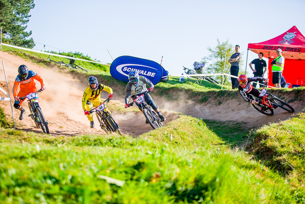 during round 2 of  The 2019 Schwalbe British 4X Series at Harthill, , Cheshire, United Kingdom on April 21 2019. Photo: Charles A Robertson